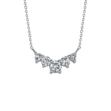 Five Stone Real Diamond Necklace Pendant 1.55 Carats 14K White Gold