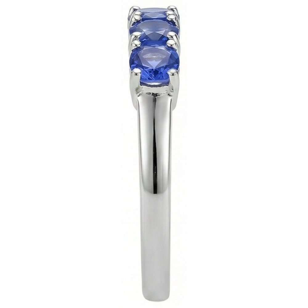 Five Stone Round Tanzanite Gemstone 2.50 Carat Ring Band Jewellery