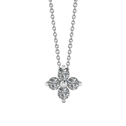 Fleur Grace Pendant Necklace 2 Ct White Gorgeous Round Cut Natural Diamonds