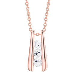 Floating Mined Diamond Rose Gold Necklace