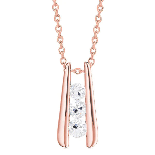 Floating Diamond Rose Gold Natural Necklace