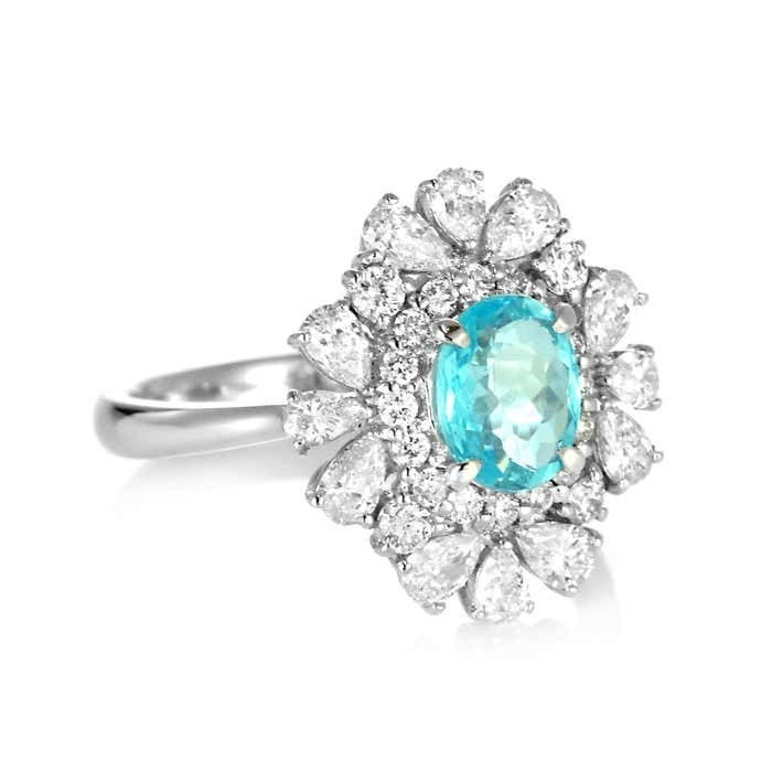 Floral Halo Paraiba Cocktail Ring