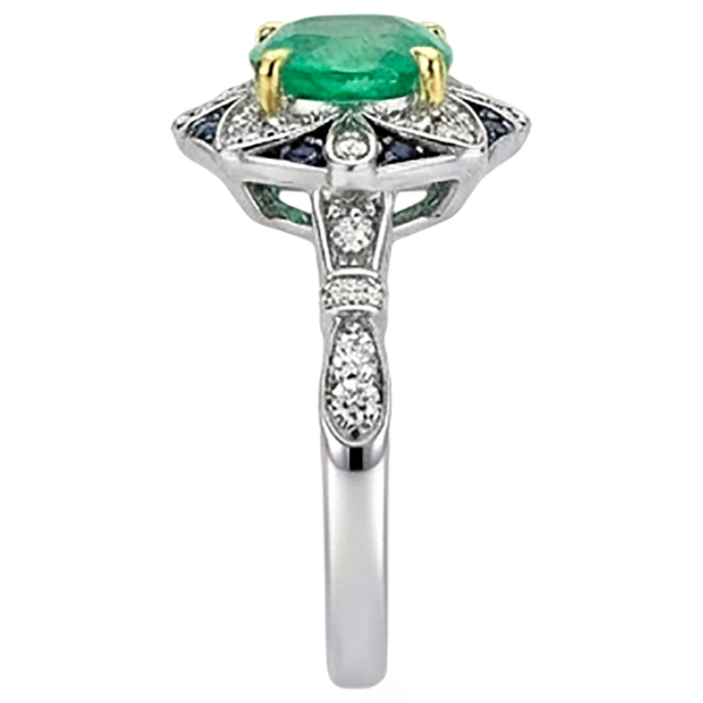 Authentic Emerald Gemstone Ring – top view
