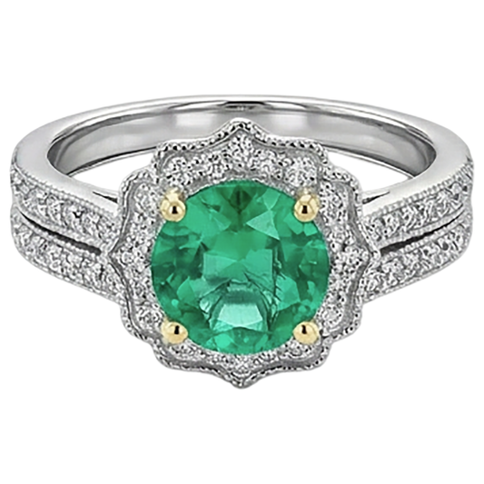 Elegant Precious Stone Ring 2 ct – front view