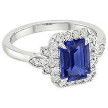 natural emerald sapphire 4.25ct ring top view