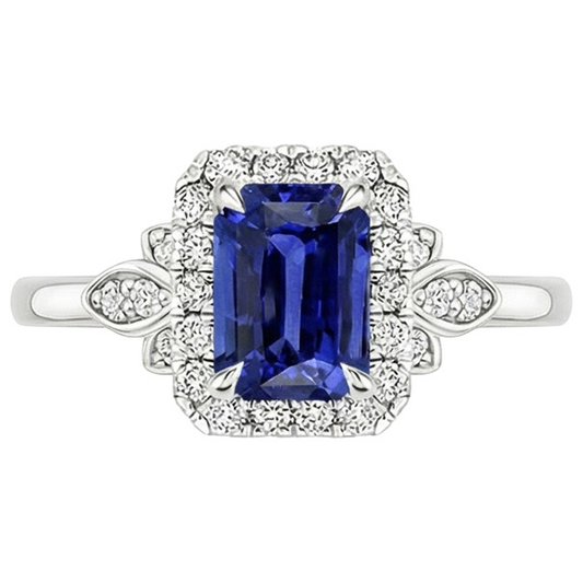 natural emerald sapphire 4.25ct ring profile view
