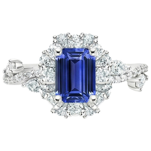 natural emerald sapphire 5ct ring profile view