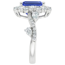 natural emerald sapphire 5ct ring on white background