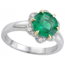 Real Colombian Emerald Colored Stone Ring – profile view