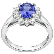 Flower Style Tanzanite With Natural Earth Mined Diamonds 6.50 Carats Ring White Gold 14K