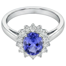 Flower Style Tanzanite With Natural Earth Mined Diamonds 6.50 Carats Ring White Gold 14K