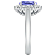 Flower Style Tanzanite With Natural Earth Mined Diamonds 6.50 Carats Ring White Gold 14K