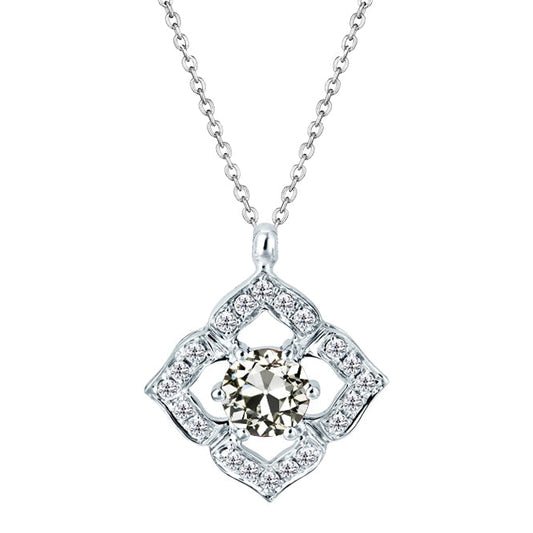 Natural Brilliant Diamond Pendant 2.50 ct 14K White Gold – main view