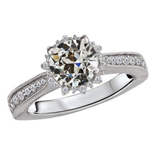 Custom Brilliant Diamond Halo Ring 2 ct – main view