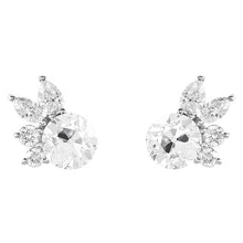 Diamond Antique Cushion Stud Earrings in 14K White Gold – main view