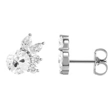 Earth-Mined Diamond Stud Earrings 1.50 ct 14K White Gold – front view