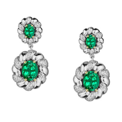 Two-Tone 14K Gold GIA Certified Colombian Emerald Gemstone