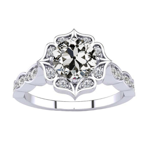 Diamond Halo Ring 1.50-ct 14K White Gold – main view