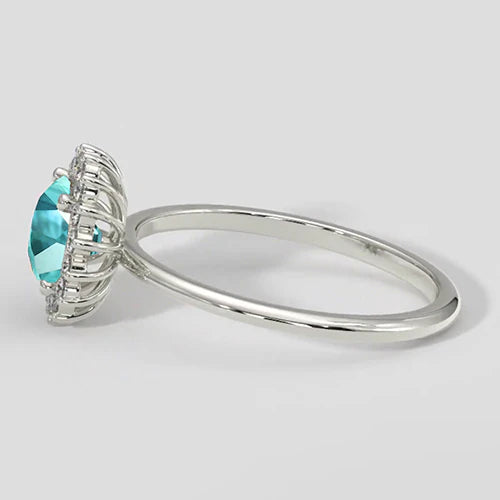 Flower Style Paraiba Cocktail Ring
