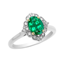 Natural Emerald Gemstone Ring 2 ct Two-Tone 14K Gold – main view