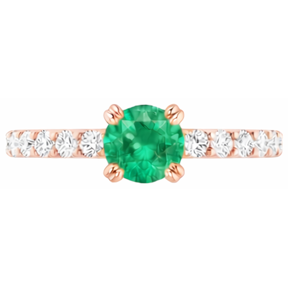 natural round emerald 2.50ct ring side angle
