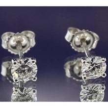 Four Prong Martini Style Round Genuine Natural Earth Mined Diamond Stud Earring 1.20 Carats