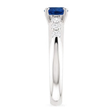 Four Prong Natural Earth Mined Diamond Round Blue Sapphire 1.50 Carats Ring