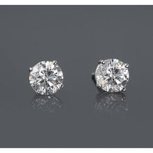 Four Prong Round Diamond Stud Earring 2 Carats