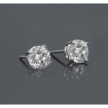 Four Prong Round Diamond Stud Earring 2 Carats