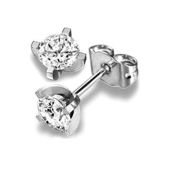 Four Prong Style Lady Studs Earring 2.5 Ct Round Cut Real Diamonds Gold14K