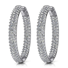 G Vvs1 Round Cut 8 Carats Real Diamonds Hoop Earrings 14K White Gold New