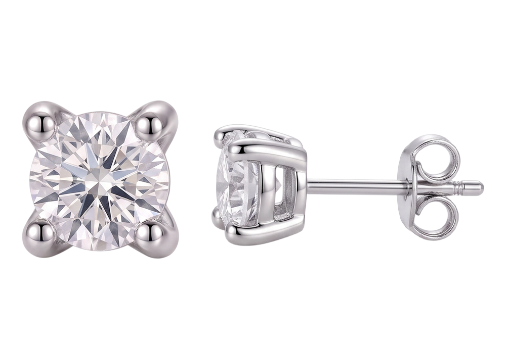 GIA Certified Ladies Studs Earring Prong Set 2.16 Ct Round Genuine Natural Earth Mined DIAMOND ( NOT LAB GROWN )s White Gold