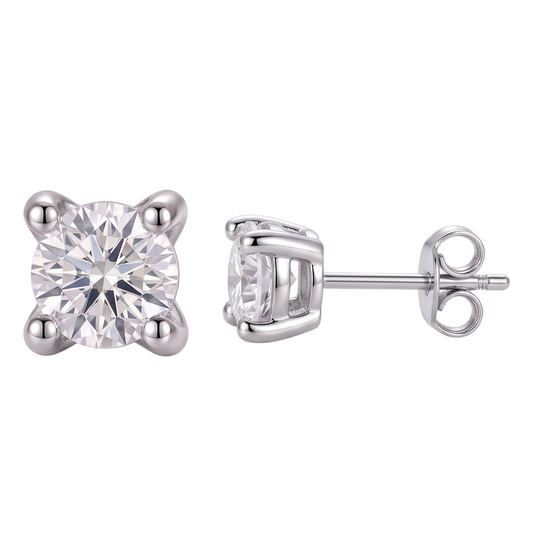 GIA Certified Ladies Studs Earring Prong Set 2.16 Ct Round Genuine Natural Earth Mined DIAMOND ( NOT LAB GROWN )s White Gold