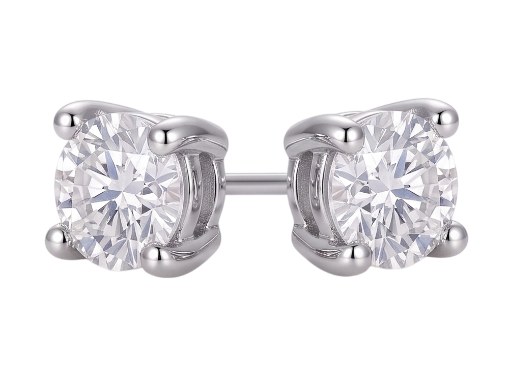 GIA Certified Ladies Studs Earring Prong Set 2.16 Ct Round Genuine Natural Earth Mined DIAMOND ( NOT LAB GROWN )s White Gold