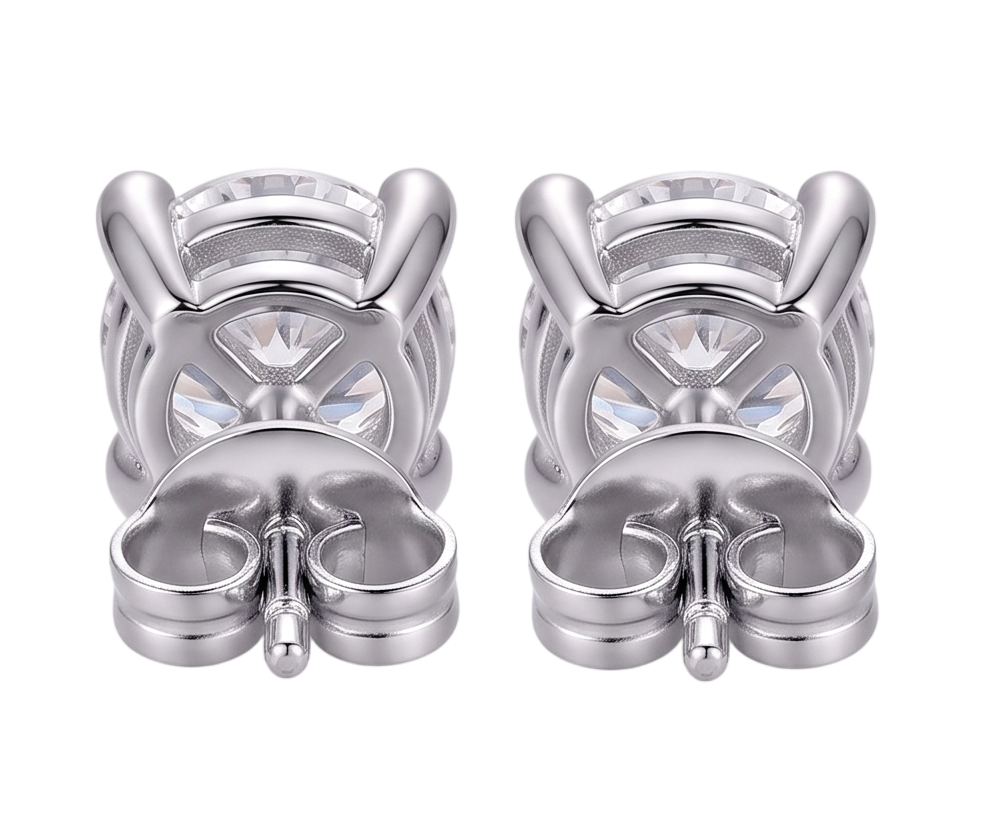 GIA Certified Ladies Studs Earring Prong Set 2.16 Ct Round Genuine Natural Earth Mined DIAMOND ( NOT LAB GROWN )s White Gold