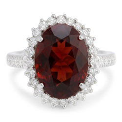 Garnet Gemstone Women's Cocktail Ring