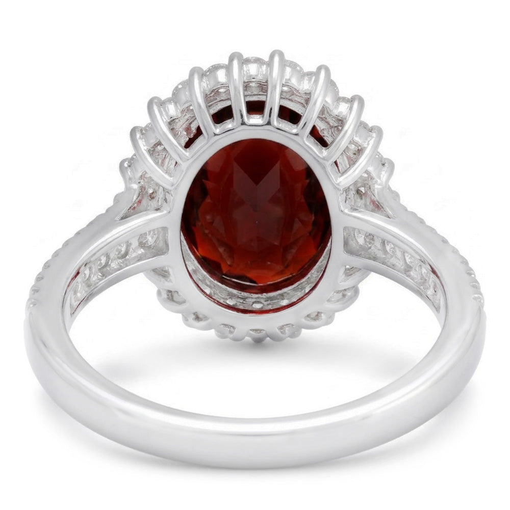 Garnet Gemstone Women's Cocktail Ring