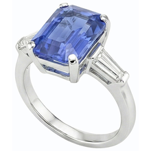 natural emerald sapphire 2.50ct ring top view