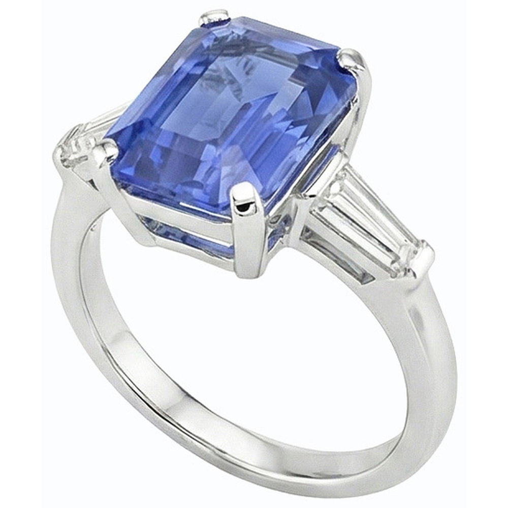 natural emerald sapphire 2.50ct ring top view
