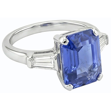 natural emerald sapphire 2.50ct ring profile view