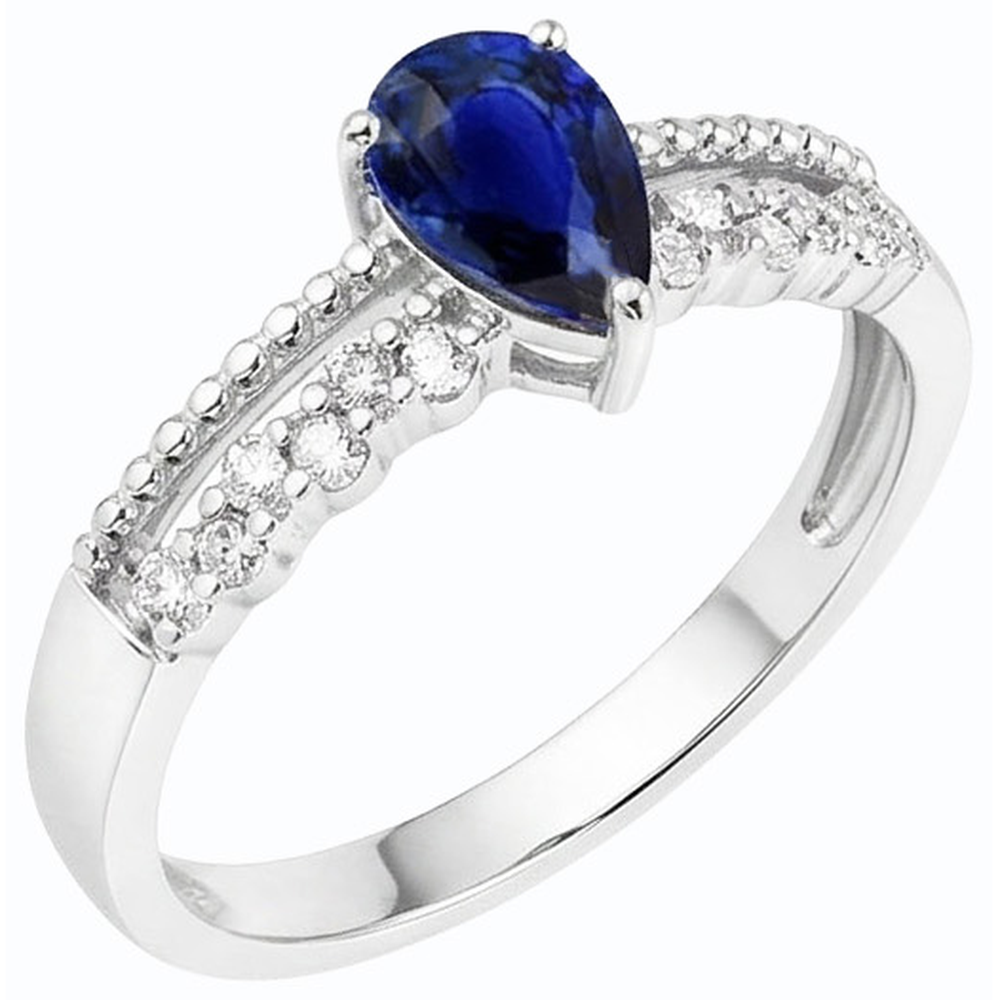 natural round sapphire 2.50ct ring top view