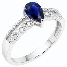 natural round sapphire 2.50ct ring top view