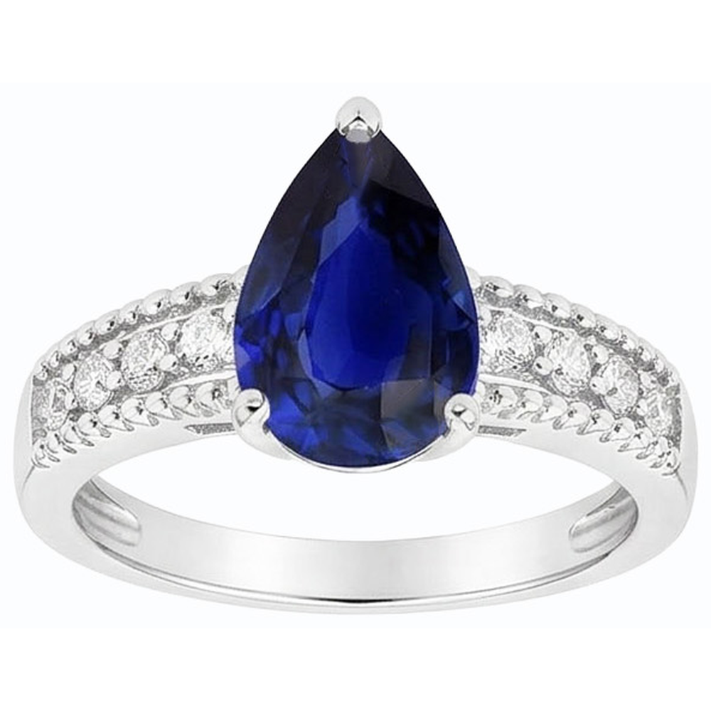 natural round sapphire 2.50ct ring profile view