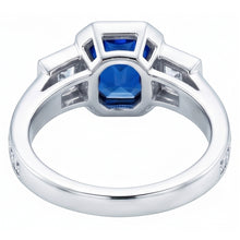 Gemstone Bezel Set Radiant Sapphire Ring Natural Earth Mined Diamond Jewellery 2.50 Carats