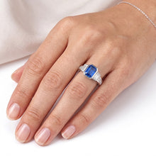 Gemstone Bezel Set Radiant Sapphire Ring Natural Earth Mined Diamond Jewellery 2.50 Carats