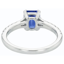 Gemstone Blue Sapphire Ring Baguette & Round Accents 3.50 Carats
