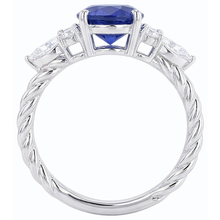 natural round sapphire 4ct ring side angle