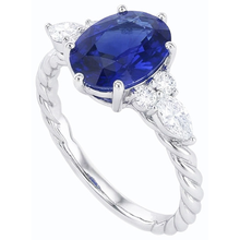 natural round sapphire 4ct ring profile view