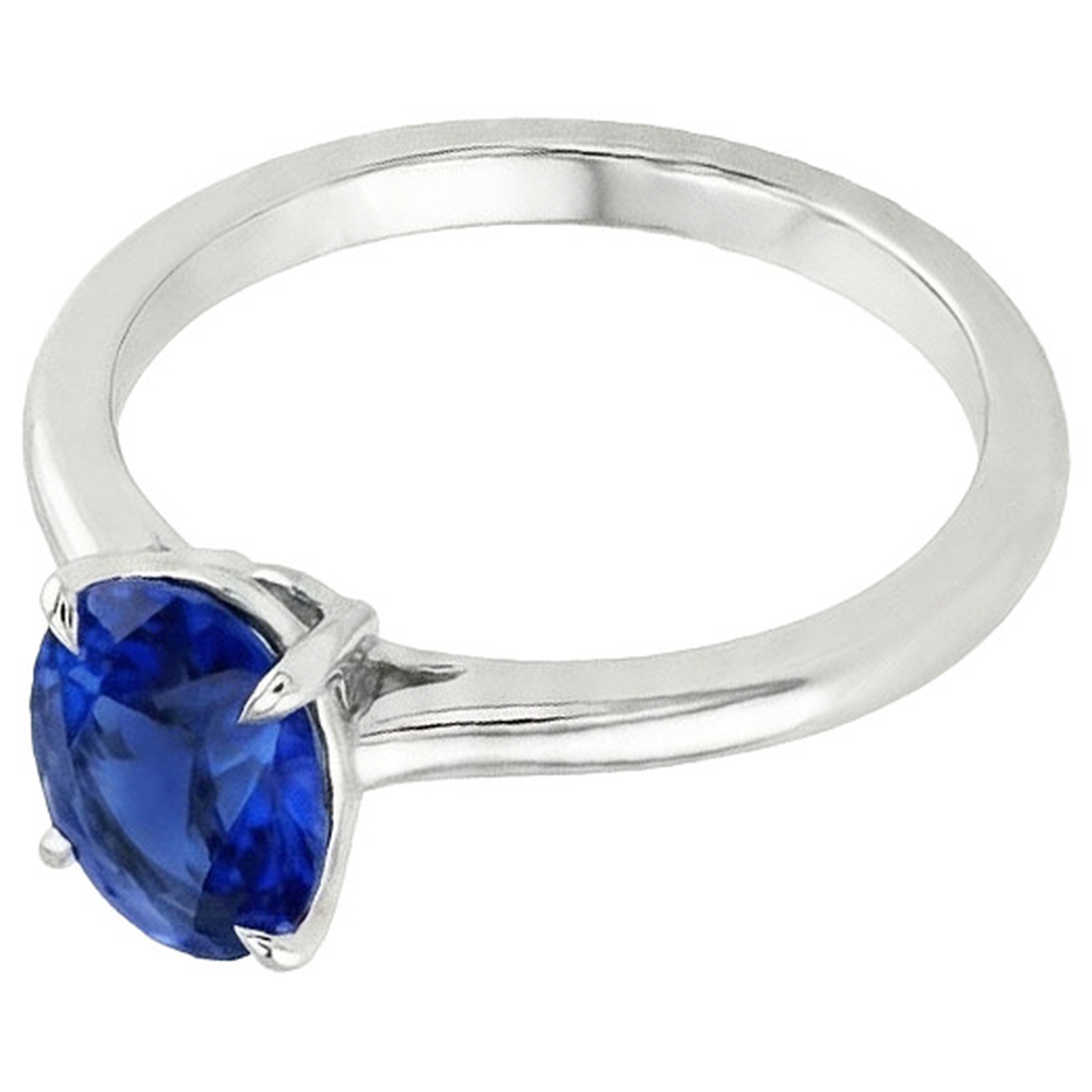 Gemstone Ceylon Sapphire Engagement Ring Oval Cut 2 Carats Prong Set