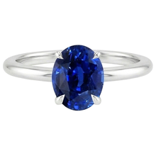 Gemstone Ceylon Sapphire Engagement Ring Oval Cut 2 Carats Prong Set